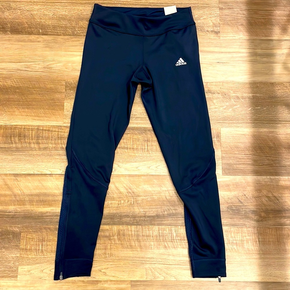Adidas Navy Running Tights Size Small NWT